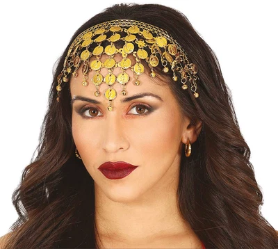 Orientalischer Kopfschmuck mit Münzen Gold Haarreif Haarband Orient 1001 Nacht - Bild 1 von 4