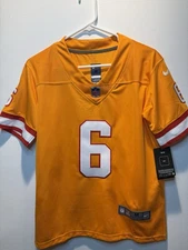 New! YOUTH M (age 10/12) Baker Mayfield Creamsicle TAMPA BAY BUCCANEERS Jersey