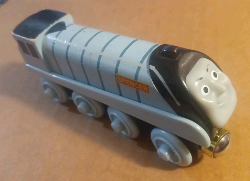 2003 THOMAS THE TRAIN WOODEN SPENCER ENGINE NAME ON CHASSIS 07136