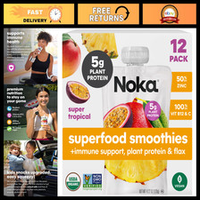 Organic Superfood Smoothie Pouch 12pk - Tropical Flavor, Immune Support, Vegan,