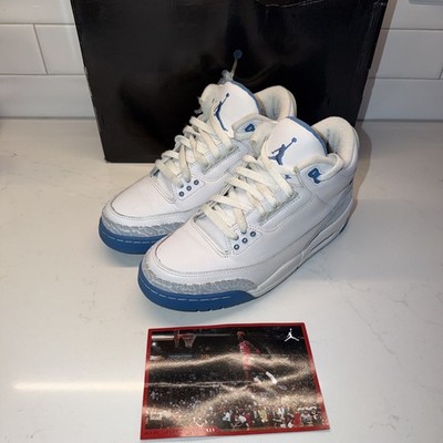 2007 Women s 8.5 Air Jordan 3 Retro Harbor Blue 315296-142 Shoes OG Box and Card