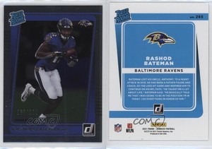 2021 Panini Donruss Rated Press Proof Silver /100 Rashod Bateman #265 Rookie RC