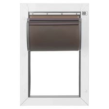 Large Dog Door Dual Magnetic Flaps Weatherproof Easy Install Metal Frame White