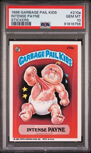 PSA 10 GEM MT 1986 Topps Garbage Pail Kids OS6 #210a INTENSE PAYNE 6th Series - Picture 1 of 2
