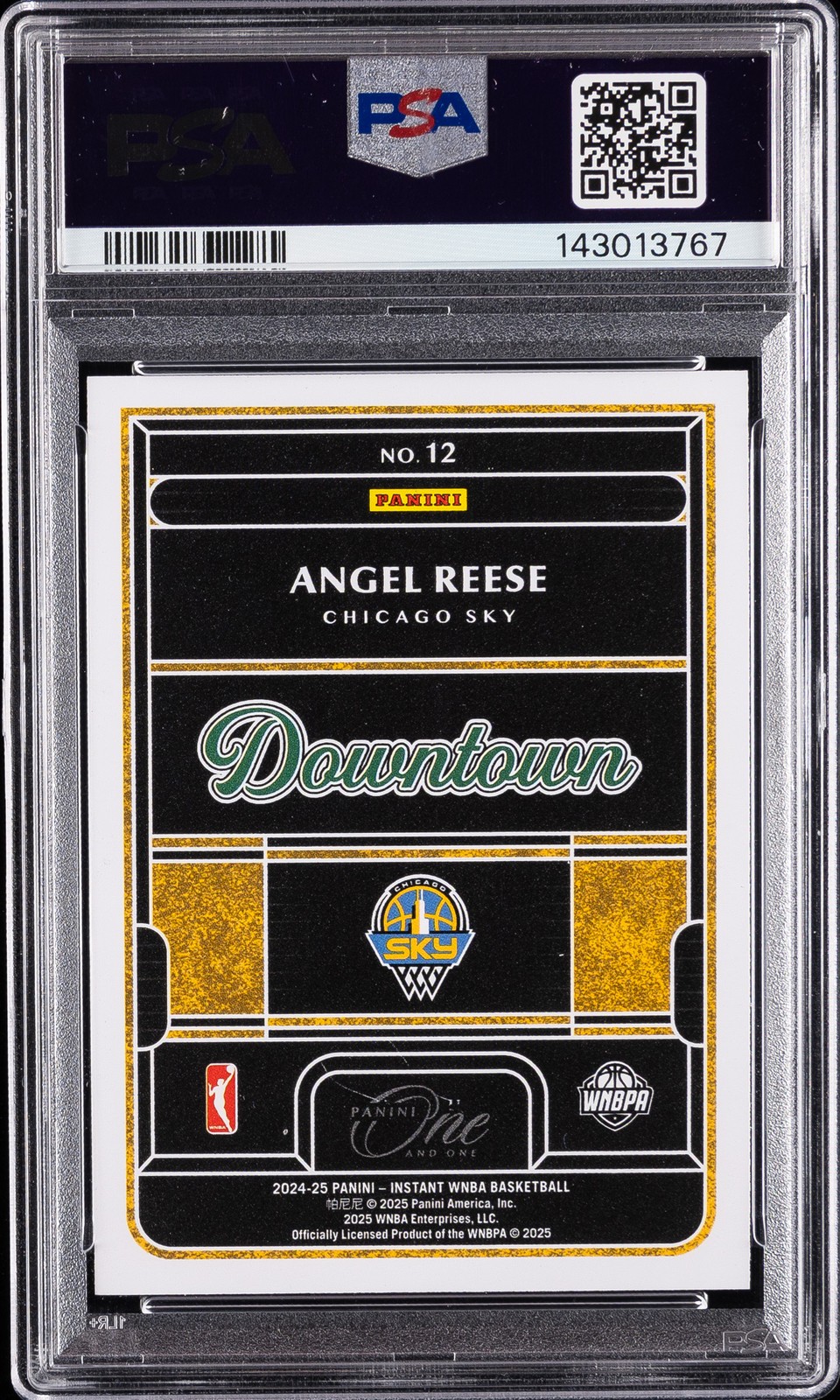 2024 PANINI ROOKIE ROYALTY WNBA DOWNTOWN #12 ANGEL REESE ROOKIE RC PSA 10 view 2