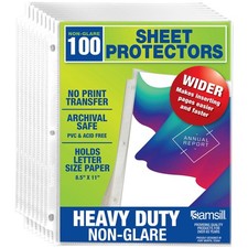 100 Pack Heavy Duty Sheet Protectors, Non-Glare, 8.5x11 Inch Page Protectors