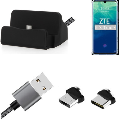 Docking Station für ZTE Blade V10 + USB-Typ C und Micro-USB-Anschluss