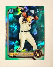 Hendry Mendez 2022 1st Bowman Chrome Sapphire AQUA REFRACTOR 17/55 Raw RC V6