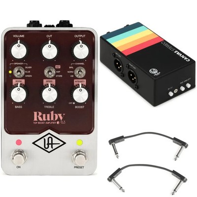Universal Audio Ruby '63 Top Boost Amplifier Pedal with Canvas DI Box