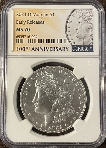 2021 D Morgan Silver Dollar  $1 First Releases MS70 NGC