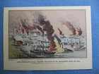 1960 Currier & Ives Civil War Print - Farragut's Fleet Passing Forts on Miss. R.