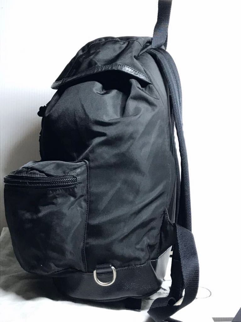 Excellent Condition PRADA Nylon x Leather Triangle Plate Backpack  V 164 Model thumbnail 3
