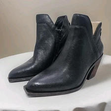 Women’s Crown Vintage Stavie Bootie Black Leather Size 6.5M, New, Western Look