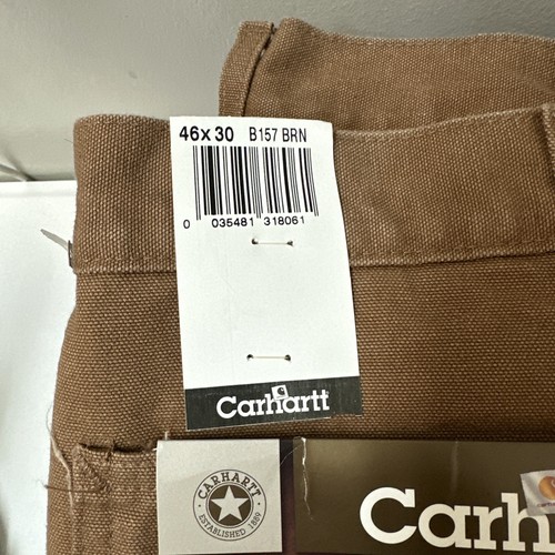 Vintage Carhartt B157 BRN Waist Overall Double Front Sherpa Lined Pants 46 X 30 NOS - Bild 8 von 10