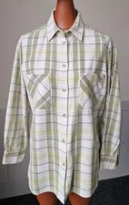 Belles Vintage  Shirt Green Plaid Flannel -Sz 10- Oversize Grunge 90s DE68