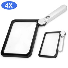 4X 20X Full Page Folding Handheld Rectangular Reading Magnifier for Low Vision