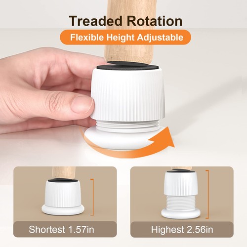 xuenair Adjustable Furniture Risers 1.6-2.6 inch Bed Risers White Durable Pla... - Picture 2 of 8