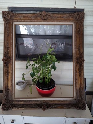 Antique Vintage Art Museum Frame  Wood Decor Gesso Carve  Ornate 2 level