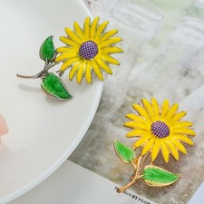 Regalo Per Lei Spilla Giacca Fiore Con Bottone Girasole Da Donna