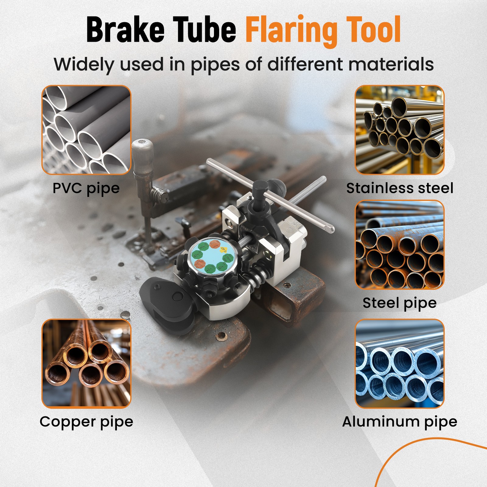 Professional Brake Line Flaring Tool Kit 45 Degree Single Steel  Copper Tube