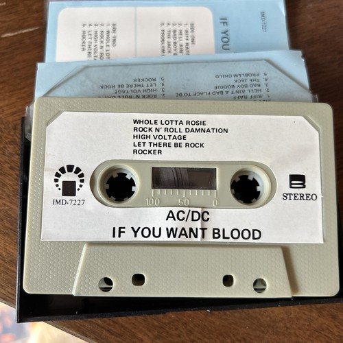 AC DC IF YOU WANT BLOOD CASSETTE TAPE PAPER LABEL NO BARCODE MIDDLE EAST IMB EX - Picture 5 of 9