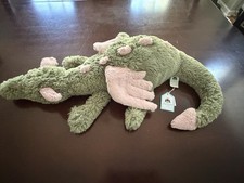100 Authentic NWT Jellycat Malachy Dragon Retired Rare With Bag
