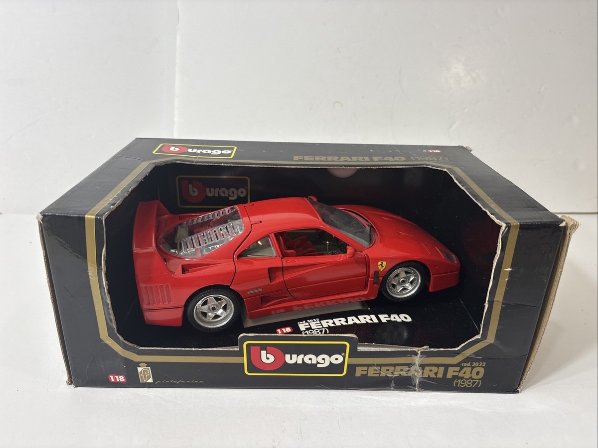 EXC Burago 1987 Ferrari Red F40 Die Cast Model #3032 1 18 for sale