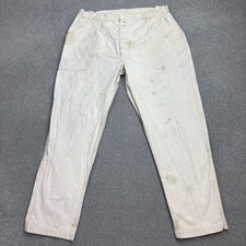 VINTAGE French Trousers Adult 38x30 White Workwear Chore Distressed Utility Mens