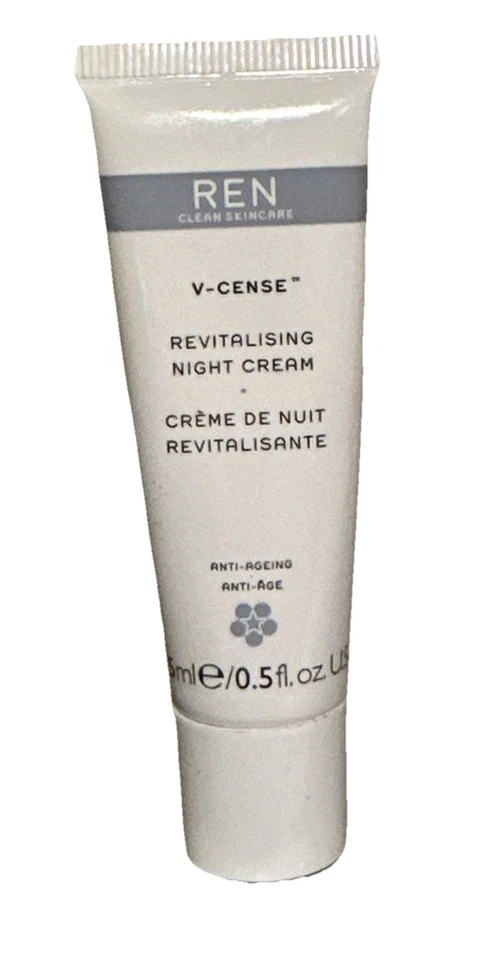 Crema de noche revitalizante REN Clean Skincare V-Cense 0,5 oz (2) tubos + tónico AHA Foto 2 de 4