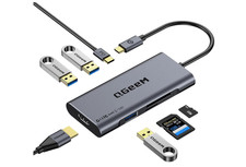USB-C Hub 7-in-1 4K HDMI Adapter 100W PD USB 3.0 Card Reader Dock
