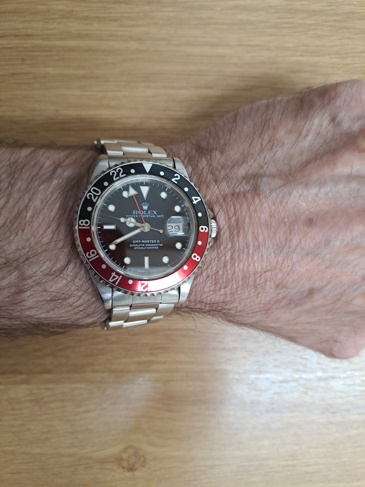 Rolex GMT-Master II Coke Men's Watch with Red/Black Bezel - 16710