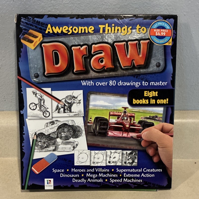 Hinkler Awesome Things to Draw Drawing Book Deadly Animals Space Creatures