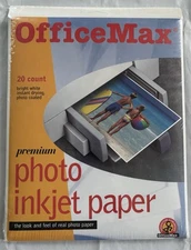 NEW OfficeMax High Gloss Photo Paper 20 sheets 8.5x11 Inkjet Printers 225.