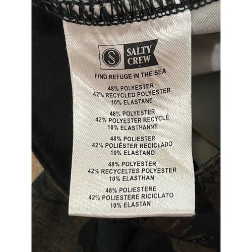 Salty Crew Camo Board Shorts Size 34 Green Black Swim Trunks - Picture 3 of 13