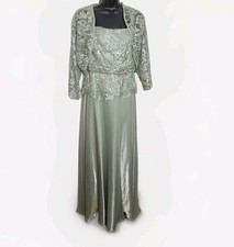 Emma Street Size 8 Mother Of The Groom Dress Jacket Light Green Lace Brooch
