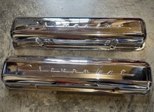 Original Chrome Small Block Chevy Sbc 265 327 283 Script Valve Covers Staggered