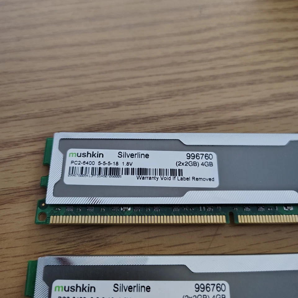 Mushkin Enhanced Silverline DDR2-800 RAM 4GB Kit (2x2GB) PC2-6400 5-5-5-18 1.8V - Image 4 of 4