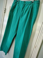 Vintage 90s Gitano solid green pleated front casual pants Size 16 37-38 waist
