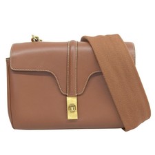 Bolso de Hombro CELINE Teen Soft 16 196853 Cuero Marrón Unisex #TYB553