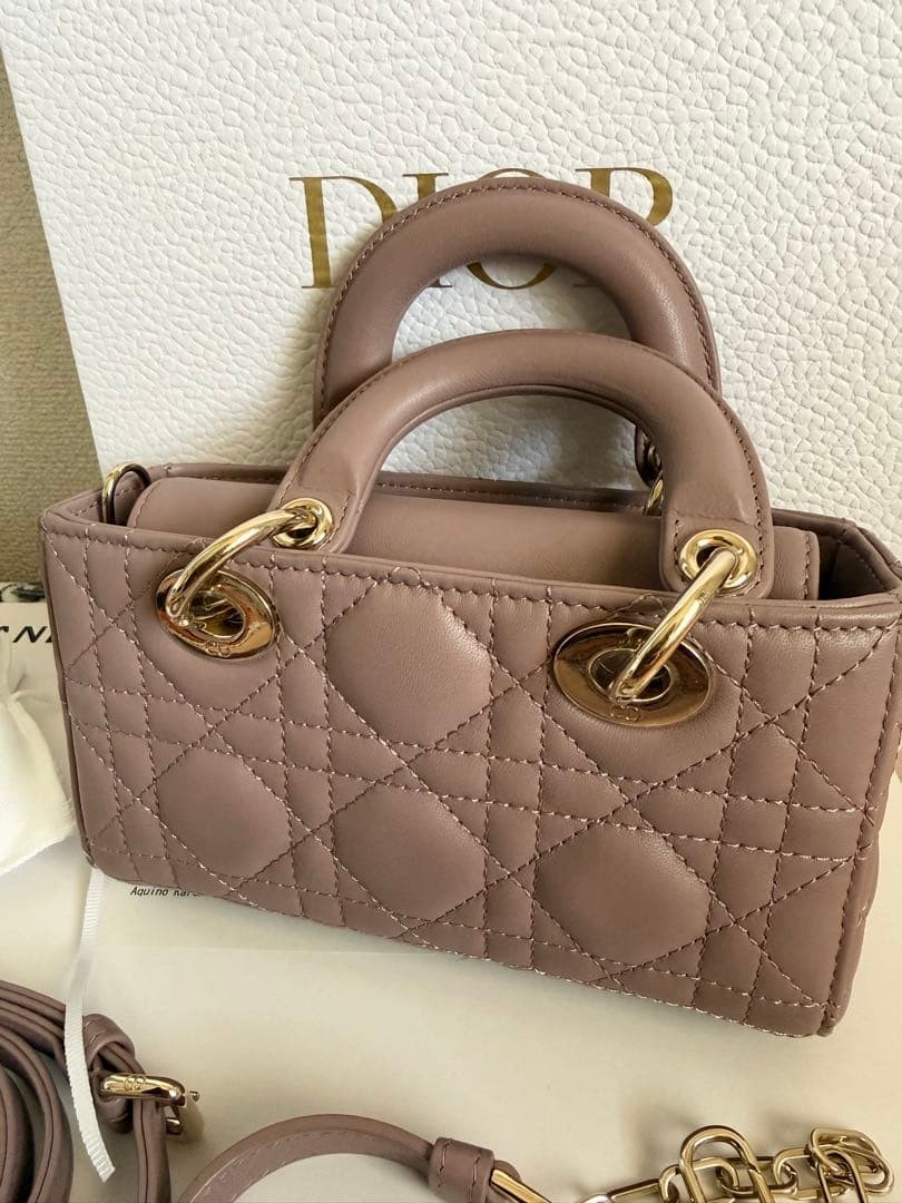 Dior Lady D-Joy Micro Cannage Lambskin Quilted Pink Handbag Shoulder Bag image 2
