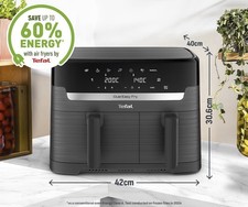 Tefal Easy Fry Dual Zone Digital Air Fryer 8.3L 8in1 with 2 Drawers