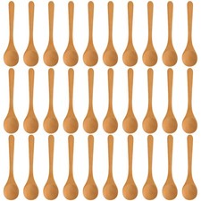 30Pcs Mini Small Wooden Spoons Tiny Wood Spoons Bulk for Tea Coffee Sugar