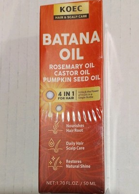 KOEC Hair/Scalp Batana Oil/Rosemary/Castor/Pumpkin Seed Oil and Scalp Comb