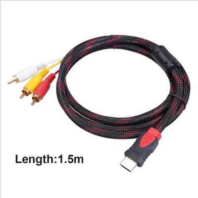 HDMI zu 3RCA Kabel 1.5 m   HDMI 1.4 auf AV Kabel für HD Audio & Video