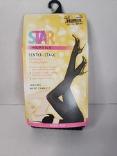 Spanx Star Power Center-Stage Size C Ribbed Row Shaping Tights Black