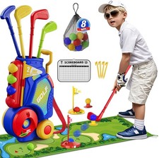 Toddler Golf Set 2-4 Years, Kids Golf Club with 8 Balls, 4 Plastic Clubs, Puttin