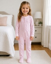 OshKosh B'gosh Toddler Girls' 1-Piece Pink Floral Footed Sleeper 4T
