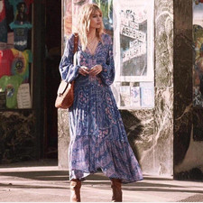 Spell And The Gypsy Collective City Lights Floral Gown Dress Size S Festival