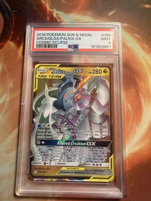 Pokemon Arceus Dialga Palkia GX Cosmic Eclipse Tag Team Card 156/236 PSA 9  