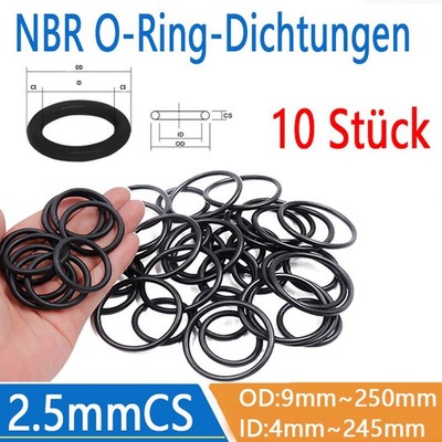 O-Ring ID 4mm-245mm Schnurstärke 2,5mm NBR 70 Dichtring Dichtungsring Gummiring